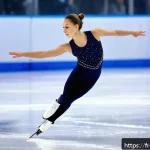 Home 23 스위스 피겨 스케이팅 선수 - A Swiss figure skater performing a dynamic triple jump on pristine indoor ice rink, wearing elegant,...